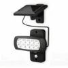 MEZHENG Lampe Solaire LED Extérieur IP44, Détecteur De Mouvements PIR, Projecteur Mural Maison Terrasse Balcon Noir, Protégé Contre Des éclaboussures, Lumière Blanche Froide 6500K