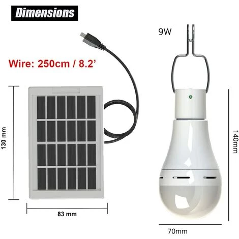 MEZHENG LED Lampe Solaire, énergie Solaire 9W Ampoules Super Lumineuses Avec Télécommande Control-solar Camping/lumière D'urgence Pour Camping Randonnée,2 Pièces 7 MEZHENG LED Lampe Solaire, énergie Solaire 9W Ampoules Super Lumineuses Avec Télécommande Control-solar Camping/lumière D'urgence Pour Camping Randonnée,2 Pièces – Image 5
