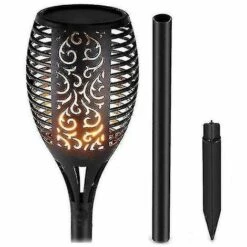 DONTODENT 12 Led Solaire Flamme Lumières Extérieur, Ip65 Étanche Solaire Jardin Light4pcs -Luminaire solaire Soldes 2022 66750680 2