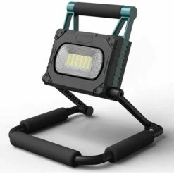 FLETéçA Projecteur LED Rechargeable Solaire Projecteur De Chantier 30W 1000LM 3600mAh Lumiere De Chantier Portable Avec USB Lumière De Sécurité D'urgence Rotation à 360° Pour Garage, Chantier, Camping