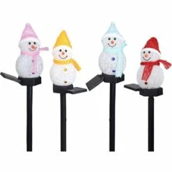 YIDOMDE Lampes Solaires De Jardin Lampes De Noël Avec Piquet Bonhomme De Neige Lampes Solaires Pour Allée Extérieure Éclairage étanche Pour La Décoration De La Cour，Jaune -Luminaire solaire Soldes 2022 67289719 2