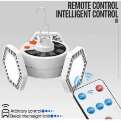 LLOVE Lanterne Portative Solaire Lanterne De Camping Rechargeable USB, Lampe De Tente Portable Avec Crochet De Suspension, Pliable Télécommande Lampes De Camping Pour Maison, Bureau, Pannes De Secours -Luminaire solaire Soldes 2022 67397719 3