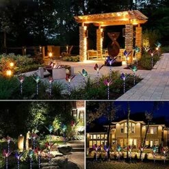 LLOVE Lumières Solaires De Jardin Décoratives Extérieures, Paquet De 3 Lumières Actionnées Solaires De Jardin Avec Papillon Changements Multicolores De Lumières LED Jardin, Terrasse, Jardin -Luminaire solaire Soldes 2022 67461586 3