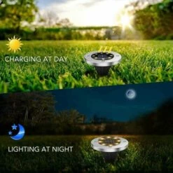 LLOVE Lumière Au Sol Solaire Extérieur, Lot De 6 Lumière Solaire Extérieur Jardin Avec 8 LED Blanc Chaud, IP65 étanche, -Luminaire solaire Soldes 2022 67461739 3