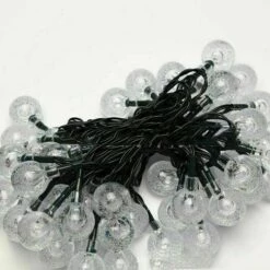 LLOVE Guirlande Solaire Extérieure, 6.5m 30 LED Guirlande Lumineuse Boules Cristal Avec 8 Modes D'éclairage Lumière Décoration Pour Noël, Arbre, Jardin, Terrasse, Balcon, Terrasse, Noël, Mariage, Fête Blanc Chaud [Classe énergétique A+++] -Luminaire solaire Soldes 2022 67631226 3