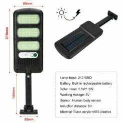 LLOVE Lampes Solaires Extérieures, 2 Pack 213 LED Éclairage De Sécurité D'extérieur Avec Détecteur De Mouvement Étanche 180° Ajustable Lampes Solaires Pour Mur Extérieur, Jardin, Rue, Porche -Luminaire solaire Soldes 2022 67631272 3