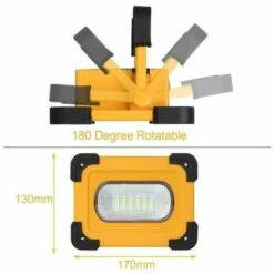 LLOVE Projecteur LED Rechargeable Projecteur Chantier 50W Lumière De Travail Avec Batterie & Pannea Solaire 4 Modes Lanterne Portable Projecteur Extérieur Pour Camping, Bricolage -Luminaire solaire Soldes 2022 67631667 3