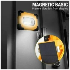 LLOVE Projecteur LED Rechargeable Projecteur Chantier 50W Lumière De Travail Avec Batterie & Pannea Solaire 4 Modes Lanterne Portable Projecteur Extérieur Pour Camping, Bricolage -Luminaire solaire Soldes 2022 67631667 5
