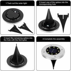 Eclaison 4 Pack Spot Lampe Solaire Jardin Etanche IP65 Pelouse Lumière Decorative Pour Chemin Jardin Terrace Cour Pelouse - Blanche Chaude 8 Eclaison 4 Pack Spot Lampe Solaire Jardin Etanche IP65 Pelouse Lumière Decorative Pour Chemin Jardin Terrace Cour Pelouse - Blanche Chaude -Luminaire solaire Soldes 2022 67654768 3