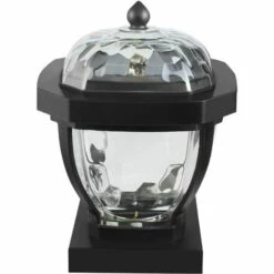 LLOVE 2LEDs Lampe Solaire Extérieur Jardin Étanche Solaire Clôture Lumière LED Capuchon Lumière Pour Poteau, Terrasse, Patio, Clôture, Poteau, Passage (Lumière Blanche)