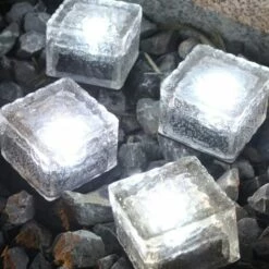 LLOVE Lampes Solaires Souterraines, Lampes Solaires étanches En Brique De Verre, Lampes Solaires Souterraines Pour Allées De Terrasse De Jardin (2 Pièces, Lumière Blanche) -Luminaire solaire Soldes 2022 67666890 2