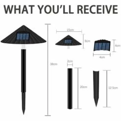 LLOVE Lampes Solaires D'extérieur Pour Jardin, éclairage Solaire Pour Allée, éclairage Extérieur étanche à énergie Solaire, éclairage Paysager Pour Allée De Jardin, Marche/arrêt Automatique Du Crépuscule à L'aube, Lampe De Pelouse -Luminaire solaire Soldes 2022 67667276 3