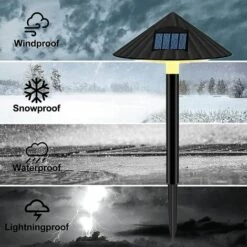 LLOVE Lampes Solaires D'extérieur Pour Jardin, éclairage Solaire Pour Allée, éclairage Extérieur étanche à énergie Solaire, éclairage Paysager Pour Allée De Jardin, Marche/arrêt Automatique Du Crépuscule à L'aube, Lampe De Pelouse -Luminaire solaire Soldes 2022 67667276 5