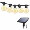 YIDOMDE Guirlandes Lumineuses D'extérieur, Modèles Solaires, 12 LED. IP44 Lumières Décoratives Blanches Chaudes D'intérieur De Ficelle Pour La Décoration De Réception En Plein Air -Luminaire solaire Soldes 2022 67814756 1