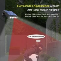 LLOVE Lampe Solaire Extérieure, [2 Pièces] Lampe Solaire Extérieure Détecteur De Mouvement, Spot Solaire Extérieur 360° [1200mAh] Lampe Solaire Extérieure Jardin Imperméable (Noir) -Luminaire solaire Soldes 2022 67890504 5