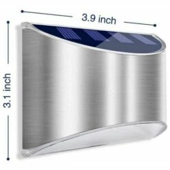 LLOVE 4 Pièces Lampe Solaire Applique Murale Solaire Extérieure En Acier Inoxydable Lumière De Clôture étanche 4LED Applique Murale De Paysage De Jardin De Cour IP65, Lumière Chaude，4 Pièces -Luminaire solaire Soldes 2022 67914695 4