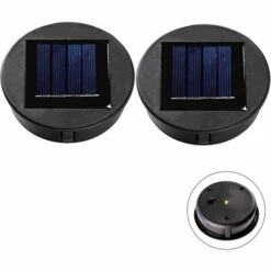 LLOVE 2 Pièces Haut De Remplacement Lumière Solaire Pour Lantern Panneau Solaire Couvercle De Lumière Avec Une Ampoule LED,Lanterne Solaire Bricolage Pour Décor De Jardin Extérieur