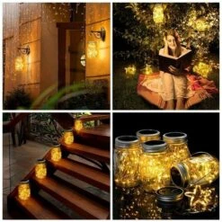 LLOVE Lampe Solaire Lampes Solaires Pour Bouteilles Mason Lights Lampes De Jardin Extérieures Lampes Suspendues Pour Bouteilles Lumières De Bocal En Verre Appliques Murales Lampes De Rue LED 20 Perles De Lampe, Lumière Chaude -Luminaire solaire Soldes 2022 67915177 5