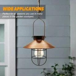 LLOVE Lanterne Solaire à Suspendre Avec Crochet, Lampe Solaire LED Vintage Avec Blanc Chaud, Cage En Acier, étanche, Pour Jardin, Cour, Patio, Clôture, Décoration – Bronze -Luminaire solaire Soldes 2022 67915355 4