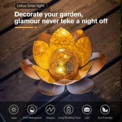 LLOVE Lampe Solaire Fleur De Lotus - Fleur LED Lumineuse Par Énergie Solaire - Décoration Écologique Pour Jardin -Luminaire solaire Soldes 2022 68014154 4