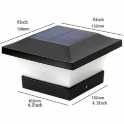 LLOVE Lumière De Capuchon De Poteau Solaire, Appliques Murales De Jardin Étanches Ip65, Lumière Pilier Solaire, Lampe De Capuchon Poteau Paysage Pour Pavillons Cour Jardin Mur Supérieur Rue, Lumière Blanche -Luminaire solaire Soldes 2022 68014194 3