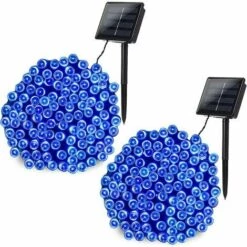 LLOVE [Lot De 2] Guirlande Lumineuse Exterieure Solaire , 22M 200 LED Guirlande Solaire Exterieur 8 Modes Étanche Guirlande LED Solaire Pour Jardin, Terrasse, Cour, Noël, Mariage, Fête(Bleu)
