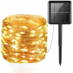 LLOVE Guirlande Lumineuse Solaire Extérieur 20 M 200 LED Guirlande Lumineuse Solaire 8 Modes Étanche Câble En Cuivre Guirlande Lumineuse Décorative Pour Jardin, Terrasse, Cour, Mariage, Fête