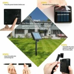 LLOVE Guirlande Lumineuse Solaire Extérieur 20 M 200 LED Guirlande Lumineuse Solaire 8 Modes Étanche Câble En Cuivre Guirlande Lumineuse Décorative Pour Jardin, Terrasse, Cour, Mariage, Fête -Luminaire solaire Soldes 2022 68202059 3