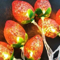 BAICCCF Guirlande Solaire 4.92ft Noël Guirlande Lumineuse Mignon Fraise Décor Guirlande Lampe Fée Lumière Fête De Noël Lumière -Luminaire solaire Soldes 2022 68275878 4