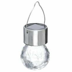 JJA LAMPE SOLAIRE A SUSPENSION INOX DIAM 6CM H10CM