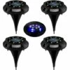 LLOVE Éclairage De Pelouse Solaire à LED， 8 LED 4 Pack Spot Lampe Solaire Jardin Etanche IP65 Pelouse Lumière Decorative Pour Chemin Jardin Terrace Cour Pelouse Blanc，(blanc Naturel + Bleu) -Luminaire solaire Soldes 2022 68573383 1
