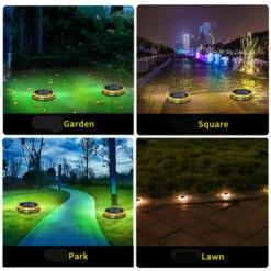 Lampe Solaire DENUOTOP Solar Ground Lights LED Warm Light Outdoor Solar Disk Lights IP68 Waterproof Underground Lights Solar Garden Lights Landscape Lights For Pathway Yard Deck Patio Walkway -Luminaire solaire Soldes 2022 68690846 5