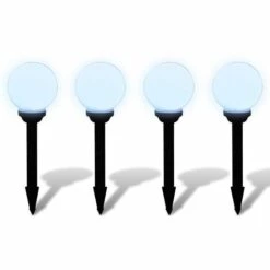 Boule Solaire Extérieure D'allée Et Piquets 4 Pcs 15 Cm VidaXL -Luminaire solaire Soldes 2022 930616 3