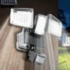 IDMARKET Projecteur Solaire 3 Têtes 178 Led Détecteur De Mouvement -Luminaire solaire Soldes 2022 9443073 1