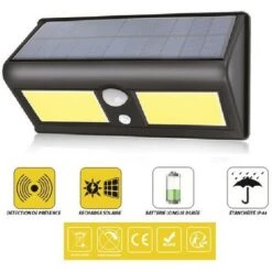 Applique Extérieure Solaire LED 350lm Noire 211X115X86mm Autonome à Détection De Mouvement 110° IP44 NITYAM LDSOL_350LM_703 -Luminaire solaire Soldes 2022 9772991 3